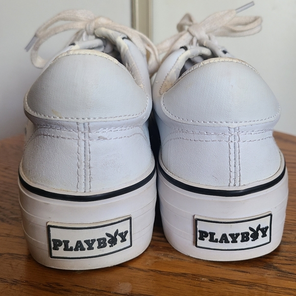 Playboy Sneakers, white with black sparkled ears, size 9 - Picture 7 of 10